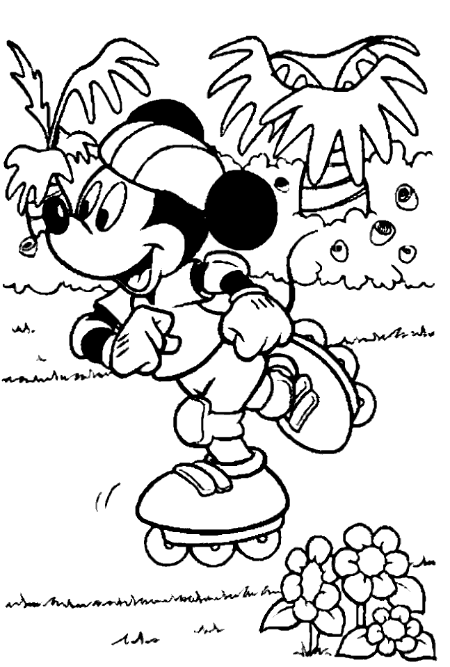 Coloriage Mickey à imprimer (Mickey noël, Mickey bébé, ...)