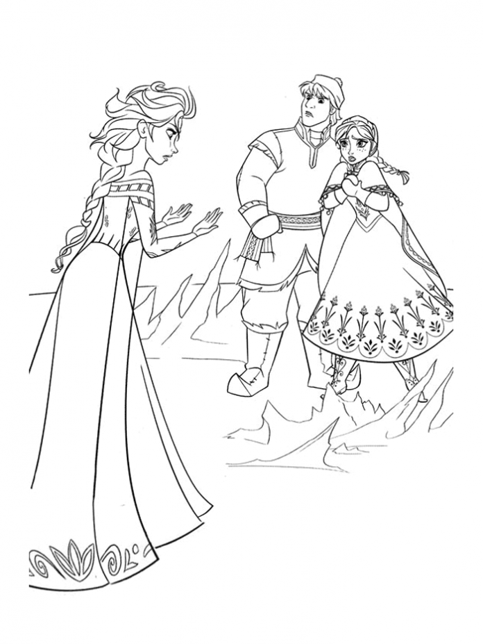 Coloriage Reine des Neiges pour les 2 ans du dessin animé Frozen