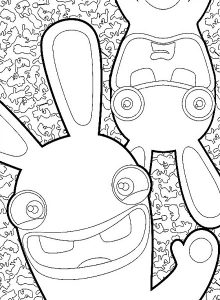 Coloriages lapins crétins (avec plein de lapins dedans ^^)